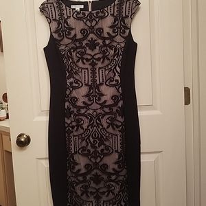 London Style lace overlay black dress